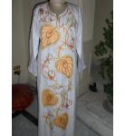 White Kaftan with Golden Embroidery
